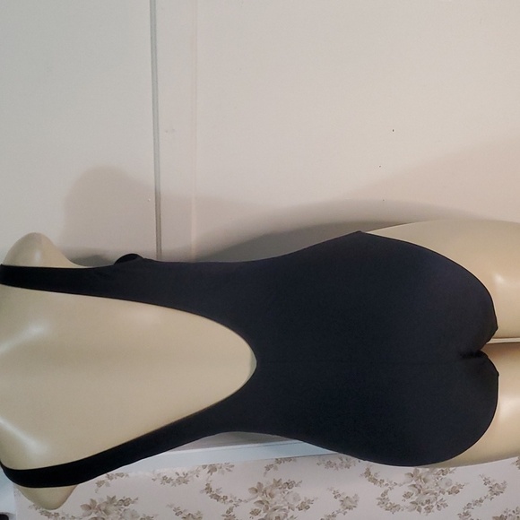 Pour Moi Black Lace-Up Front One Piece Swimsuit Size Uk 16 US 12 - Picture 7 of 9